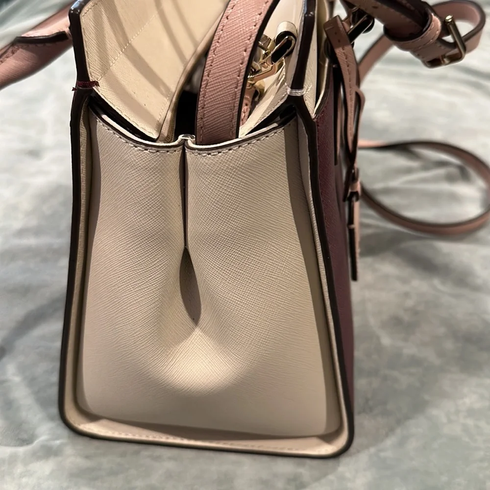 Kate Spade Cameron medium handbag with wallet oxblood/pink /ivory. NWT - Picture 9 of 10